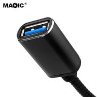 Kabel USB C Ke USB 3.0, Jalinan Lengan Tinggi USB C OTG untuk Laptop Ponsel dan Tablet