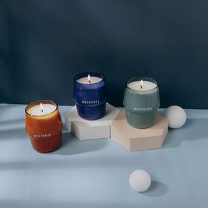 Velas Aromáticas Mescenete en Frascos de Vidrio, Decoración Moderna Redonda para el Hogar con una Sola Mecha - Product Image 2