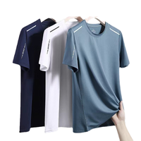 Camiseta Deportiva de Seda Helada para Hombre con Logotipo Personalizado OEM, de Secado Rápido, 180g, Antipilling, que Absorbe la Humedad, Venta al por Mayor