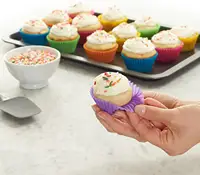 Kustom Dapat Digunakan Kembali Warna-warni 6 Silikon Cetakan Besar Donat Labu Non-Stick Silikon Kue Cangkir Muffin