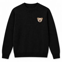 Pull tricoté personnalisé pour homme avec logo, motif jacquard décontracté, lettres brodées, coupe ample côtelée, style polo