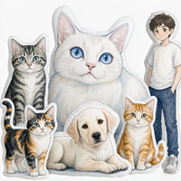 Coussin décoratif personnalisé en forme d'animal, adorable coussin en peluche 3D avec portrait de animal de compagnie, coussin de canapé