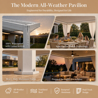 Pergola à lames orientables en aluminium – Structure extérieure étanche et écologique pour stations balnéaires, balcons et jardins naturels