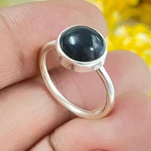 Black Tourmaline Bezel Setting 925 Sterling Silver Ring Jewelry for Wedding Anniversary Valentine's <b>Day</b> <b>Gift</b> - Product Image 2