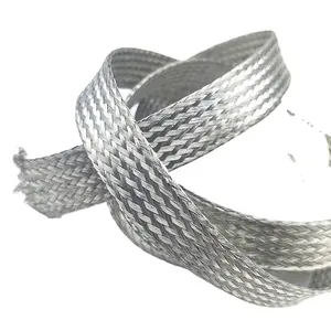 flat copper braided wire strap busbar in 10sqmm busbar copper ground strap braid sleeve wire manufacture