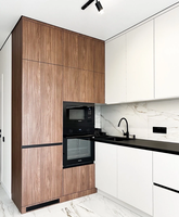Meubles de cuisine modernes, four encastrable modulaire, micro-ondes, blanc, lot de 2, armoires de cuisine en mélamine en forme de L