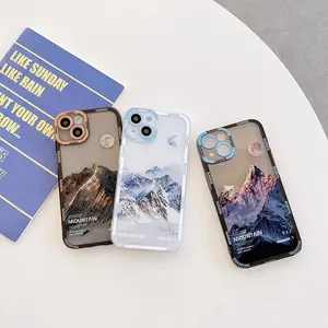 Mountain Fashion – coque de téléphone en Silicone souple translucide antichoc pour iPhone 14 13 12 11 Pro Max