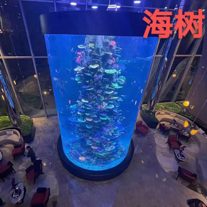 Fabrieksdirecte verkoop op maat gemaakte grote cilindrische acryl tanks voor aquaria, visbakken ontwerp en installatie - Product Image 3