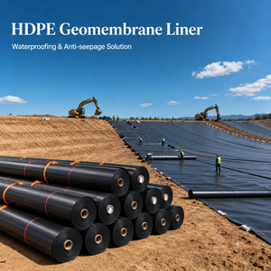 แผ่นใยสังเคราะห์ HDPE สำหรับบุผนังช่องทางน้ำ <span class=keywords><strong>บ่อ</strong></span>เพาะเลี้ยงสัตว์น้ำ <span class=keywords><strong>บ่อ</strong></span>เก็บน้ำ ลดการสูญเสียน้ำ ทนทานต่อรังสียูวี อายุการใช้งานยาวนาน แข็งแรงทนทาน - Product Image 2
