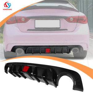 Honghang phía sau Bumper <span class=keywords><strong>Diffuser</strong></span> Spoiler cho Infiniti Q50 phía sau khuếch tán sợi <span class=keywords><strong>carbon</strong></span> với LED cho Infiniti Q50 - Product Image 5