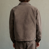 Marron Vintage lavé à l'acide Relax Denim veste coton personnalisé High Street Y2K Jean veste Patch poitrine poche surdimensionnée hommes veste