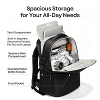 Sac à dos pour ordinateur portable d'affaires, grande capacité, hydrofuge, avec port USB, ergonomique, résistant à l'usure, 15.6 pouces, pour hommes, voyage de travail