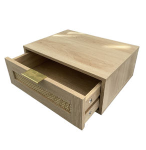 Étagère <span class=keywords><strong>murale</strong></span> en rotin <span class=keywords><strong>avec</strong></span> <span class=keywords><strong>tiroir</strong></span> <span class=keywords><strong>Table</strong></span> <span class=keywords><strong>de</strong></span> chevet flottante <span class=keywords><strong>Table</strong></span> <span class=keywords><strong>de</strong></span> <span class=keywords><strong>nuit</strong></span> flottante pour chambre à coucher, <span class=keywords><strong>tiroir</strong></span> en bois naturel - Product Image 5