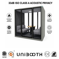 Système de ventilation haute efficacité UNIBOOTH, cabine insonorisée ignifuge classe A ASTM-E84 pour zone d'étude de bibliothèque, vente en gros