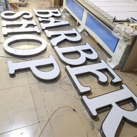 Enseigne Lumineuse 3D Métallique Personnalisée à Lettres Boîtier LED pour Vitrine de Salon de Coiffure