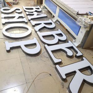 Huruf Timbul Logam 3D Kustom dengan Lampu LED untuk Papan Nama Toko Pangkas Rambut - Product Image 2