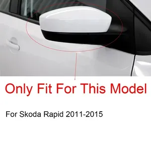 Coque de rétroviseur latéral de voiture pour Rapid 2011 2012 2013 2014 2015, capot de rétroviseur extérieur, garniture de boîtier de porte, autocollant adhésif - Product Image 3