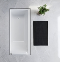 Baignoire encastrable moderne en acrylique RY-140, forme ovale allongée, pour une immersion profonde, idéale pour les projets de salles de bain de luxe pour hôtels et villas.
