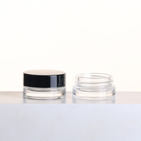 Emballage en verre pour soins de la peau 5g, transparent, givré, crème cosmétique, pot vide rechargeable, pot pour crème pour le visage avec couvercle noir