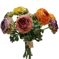 Bunga Ranunculus Buatan Sen Masine dengan Sentuhan Alami, Rangkaian Bunga Sutra untuk Dekorasi Meja dan Hiasan Floral