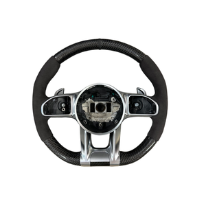 Volante Deportivo de 3 Brazos en Cuero y Fibra de Carbono Personalizado para Mercedes-Benz A/C/E/S/<span class=keywords><strong>G</strong></span>/CLS/ W177/W205/W213/W222/W464/W257 - Product Image 1