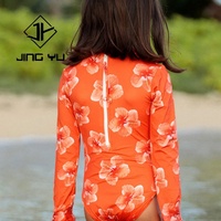 Traje de Baño de una Pieza para Niñas, Estampado Playero, Verano, al por Mayor, OEM, Personalizado, Ecológico, de Poliéster