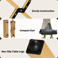 Table pliante moderne en acier au carbone, petite, portable, pour camping et pique-nique en extérieur, avec roulettes