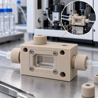 Corps de cellule de flux PEEK CNC OEM pour analyseurs de liquides de laboratoire