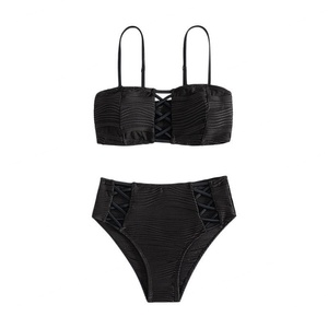 Maillot de bain triangle push-up imprimé pour femme, design personnalisé, échancré, pour fitness et plage - Product Image 1
