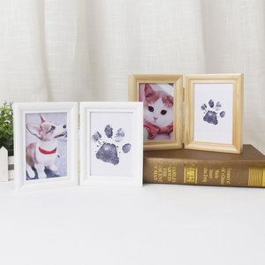 Cadeau pour les amoureux des chiens, kit de cadre photo avec <span class=keywords><strong>empreinte</strong></span> de <span class=keywords><strong>patte</strong></span> d'animal, moderne et élégant, en pin de Nouvelle-Zélande, imprimé UV, résistant aux traces de doigts - Product Image 3