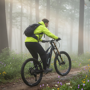 Vélo de montagne électrique Chamrider DH420 avec <span class=keywords><strong>assistance</strong></span> au pédalage, batterie au lithium, moteur à moyeu arrière, freins à disque hydrauliques, cadre en aluminium 20AH - Product Image 1