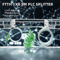 FTTH 1x8 PLC 광섬유 분배기 SC UPC/APC 스틸 튜브 5G IP POE Wi-Fi 유선 LAN