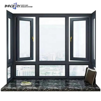 Fenêtre à battant en aluminium double vitrage avec moustiquaire, de haute qualité, en verre et aluminium, de la marque Lowes