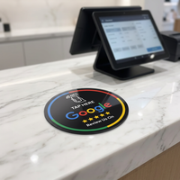 Plaques NFC RFID mini intelligentes en acrylique étanche avec autocollant adhésif pour avis Google et cartes de médias sociaux