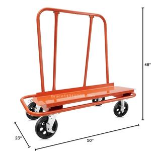 Carro de plataforma de cuatro ruedas plegable personalizable para paneles de yeso con Panel de acero de 1000KG para manejo de hojas para carros de mano - Product Image 6
