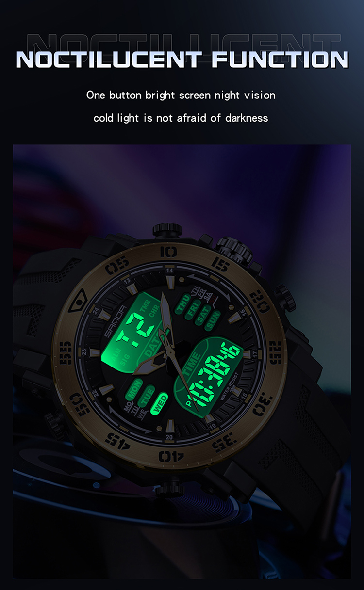 OEM SANDA 6029 Top Brand Men's Women's Multifunctional Electronic Watch Leisure Sports Waterproof Digital Student Watch