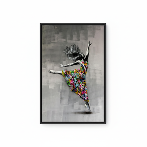 Graffiti Dancer Canvas Poster - Vibrant Street Art Print for Urban Decor,<b>BLACK</b> <b>FRAMED</b> CANVAS - Product Image 2