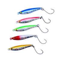 AOCLU Jig en métal plombé 6g, hameçon simple, action coulante, revêtement UV résistant - Leurre de jigging pour la pêche en eau douce et en eau salée (lac, ruisseau)