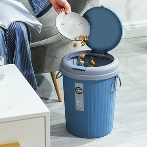 Tempat Sampah Toilet Bulat Terbuka 3.7L/6L/9L/13L, Tempat Sampah Kecil Kamar Mandi dengan Tutup Peluru, Tempat Sampah Dapur Plastik - Product Image 6