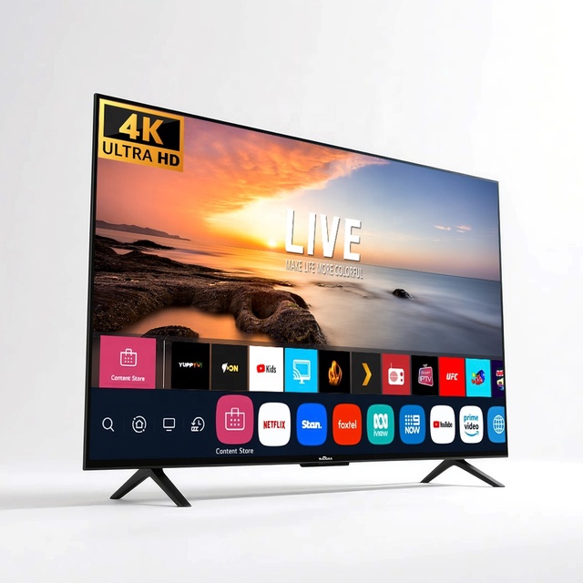 Android 14 Google QLED OLED Mini LED Smart TV 43 65 115 116 Inch Frameless 4K 8K 120Hz Refresh Rate Transparent for Bathroom Use