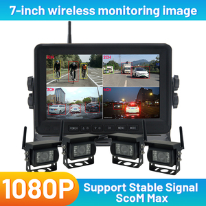 Kit de Monitoramento de Câmera Sem Fio para Segurança Automotiva, Câmera de Ré 4CH com Tela de 7 Polegadas MDVR para Ônibus, Caminhão, Trailer - Product Image 1