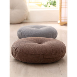 Coussin futon rond en coton et lin épais Fujitake, style japonais, 40-70 cm, amovible et lavable, pour balcon, fenêtre en baie, tatami - Product Image 3