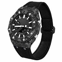 Kit de modification G de luxe personnalisé Ga 2100, boîtier de montre en fibre de carbone forgée résistant aux chocs avec bracelet en nylon pour pièces Ga2100 GA2110 GAB2100