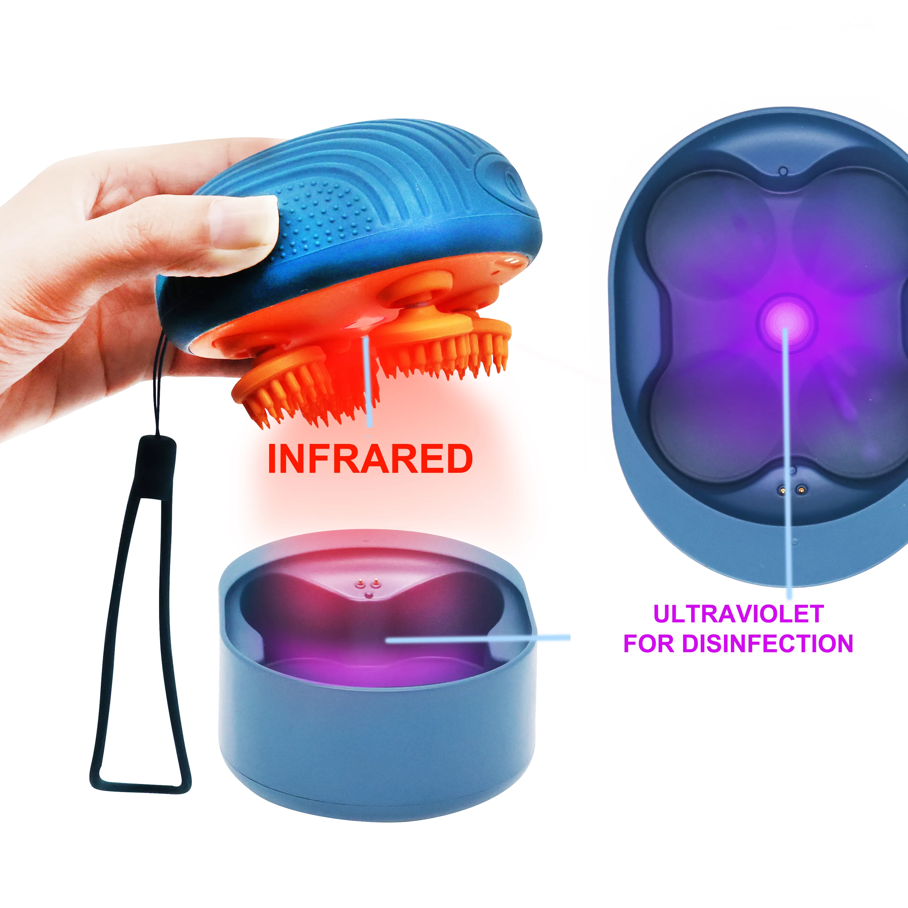 Andere Massage produkte Wasserdichtes elektrisches Silikonkopf-Kopfhaut massage gerät mit unterschied licher Geschwindigkeit und Timer-Funktion