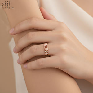 HongKong Supplier Latest Design Vintage Style 18K Solid Rose Gold Real Natural Diamond Luxury Engagement Wedding Ring for Women - Product Image 5