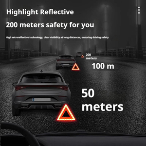 ชุดเตือนสามเหลี่ยมแบบพับได้ชุดเตือนสามเหลี่ยมสำหรับรถยนต์ริมถนนชุดเตือนสะท้อนแสง - Product Image 3