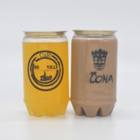 Pot en plastique PET personnalisé avec logo, 330 ml, 650 ml, couvercle en aluminium pour bière, champagne, tequila, boissons gazeuses, jus, sodas