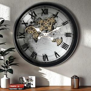 Reloj de pared de engranaje de Metal rústico Vintage Industrial de 60 CM, decoración creativa única para decoración para sala de estar - Product Image 2