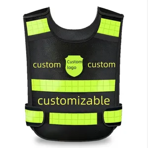 High-grade Hot Melt Pressure Word Reflective Vest Mesh Breathable Custom Traffic Duty Security Reflective Safety Vest
