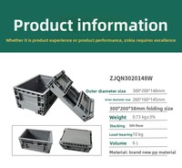 Conteneur pliable empilable de qualité industrielle, caisse de rangement en plastique robuste pour le transport